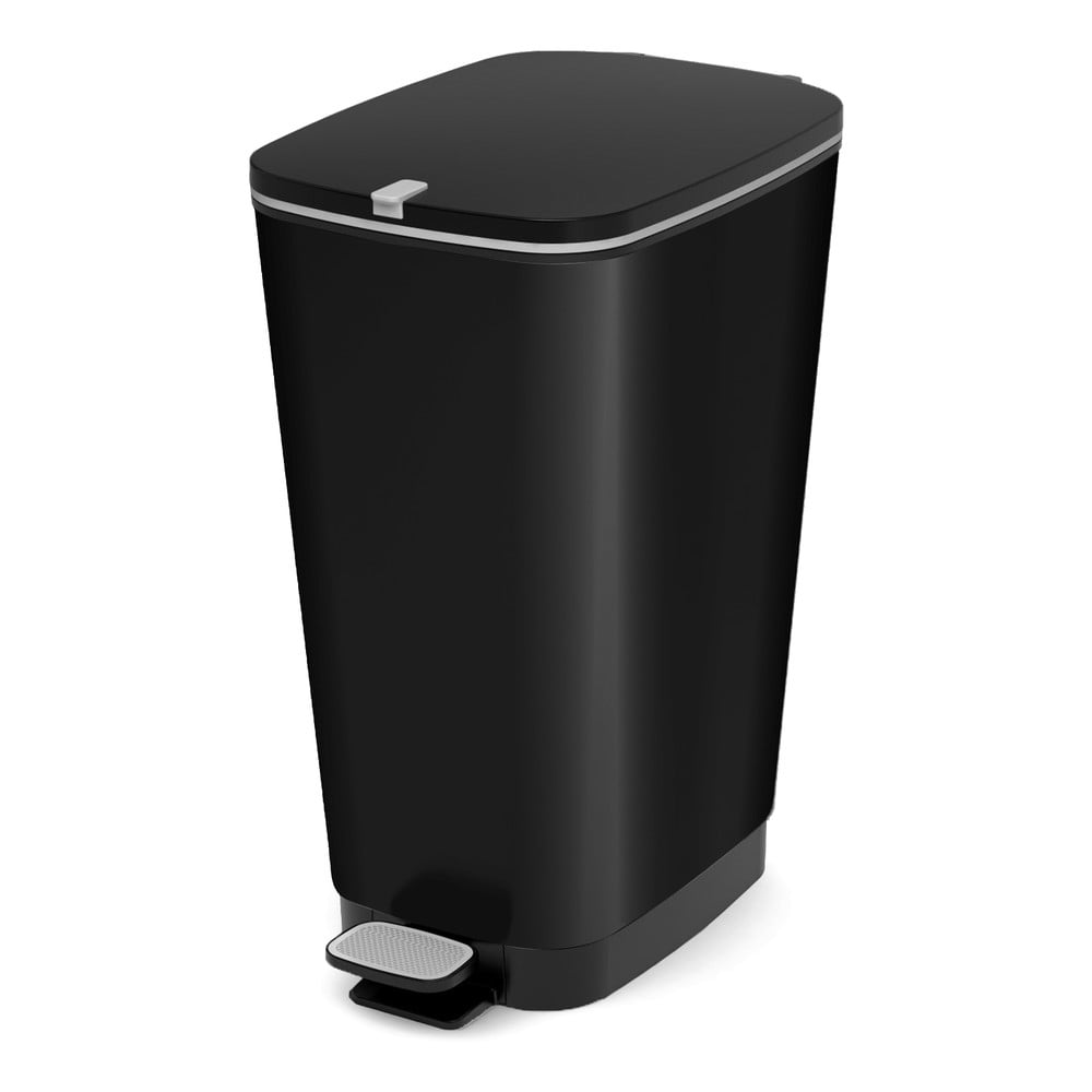 Matt fekete műanyag pedálos szemetes 50 l Chic Bin – KIS