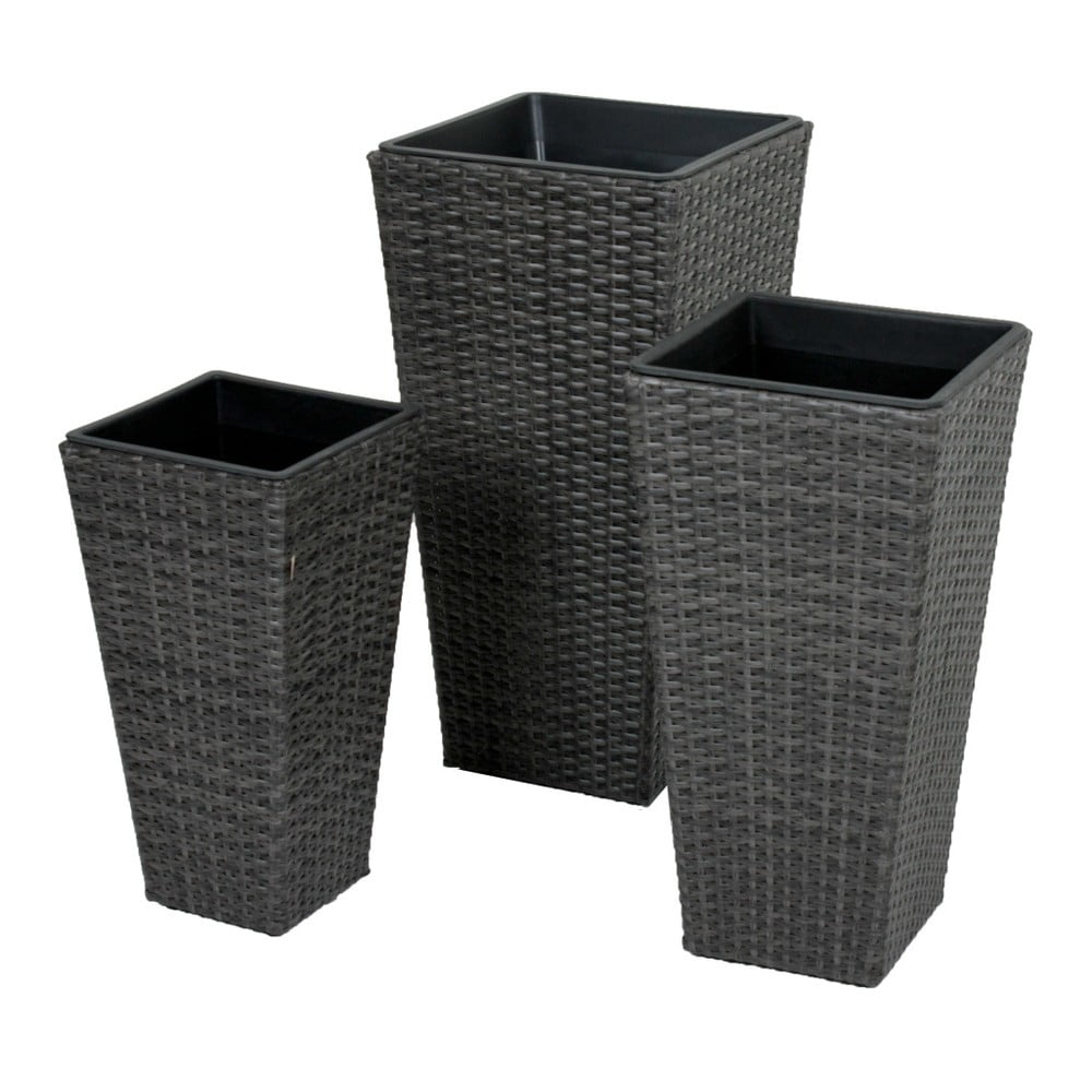 Műrattan virágcserép készlet 3 db-os Camelia – Garden Pleasure