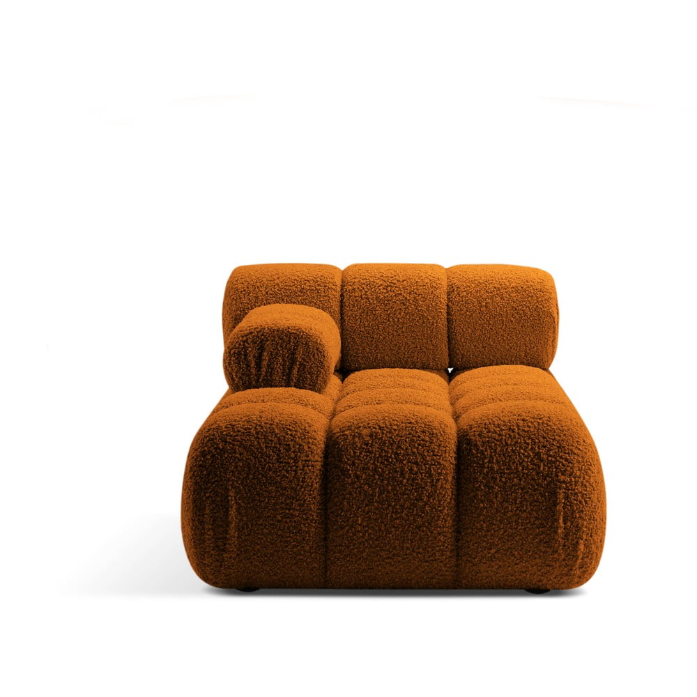 Narancssárga buklé kanapé modul (bal oldali) Bellis – Micadoni Home