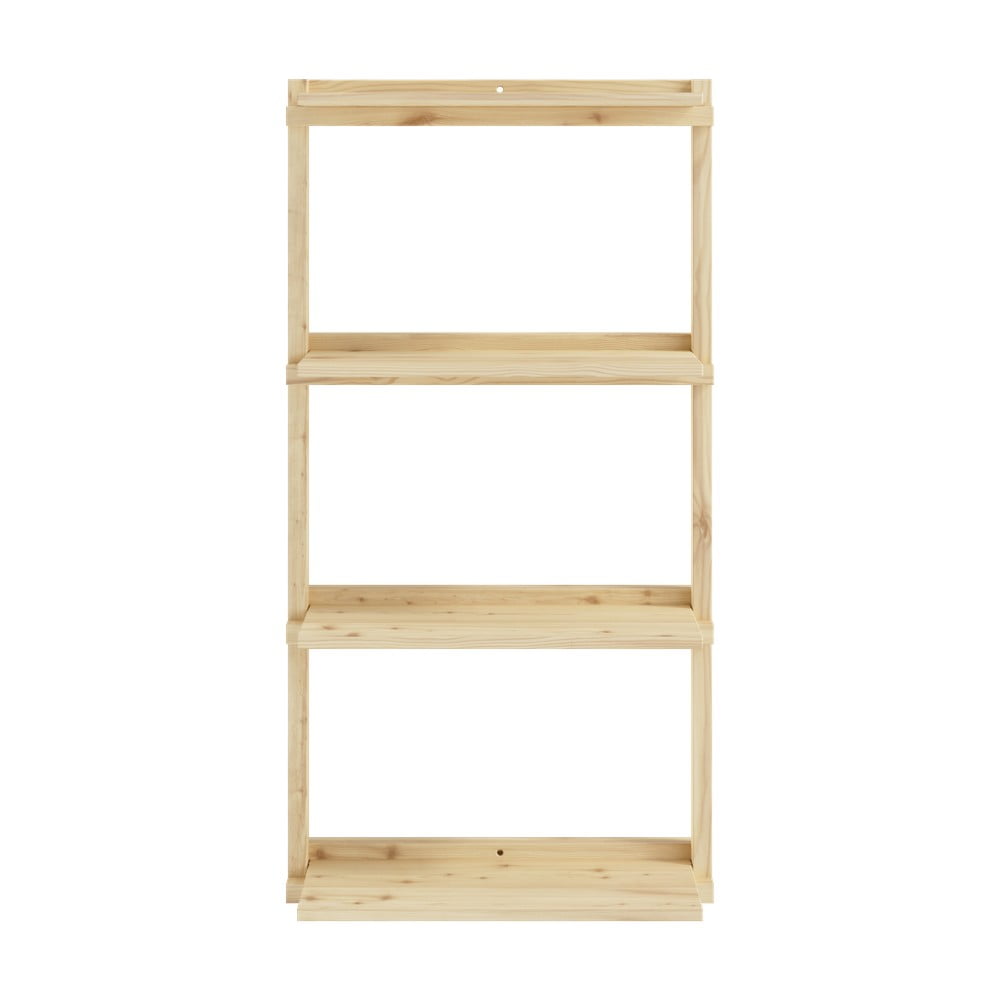 Natúr színű borovi fenyő fali könyvespolc 66x127 cm Groove – Karup Design
