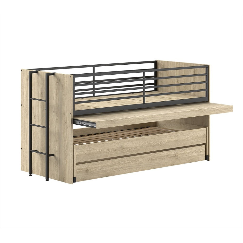 Natúr színű emeletes gyerekágy íróasztallal