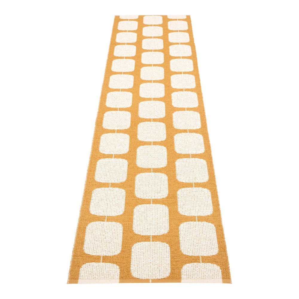 Okkersárga-krémszínű kültéri-beltéri futószőnyeg 70x300 cm Sten Ochre – Pappelina