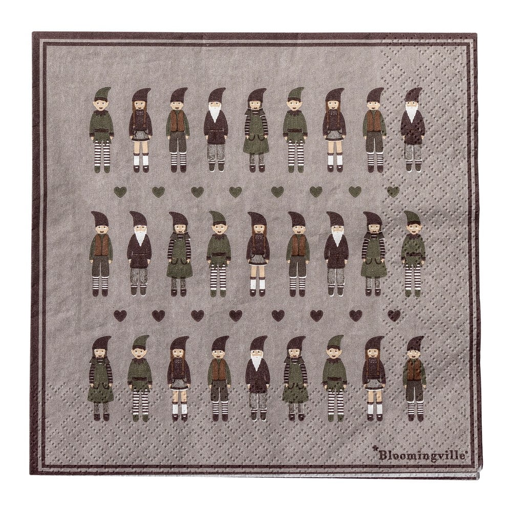 Papír szalvéta szett 20 db-os 33x33 cm Niklaus – Bloomingville