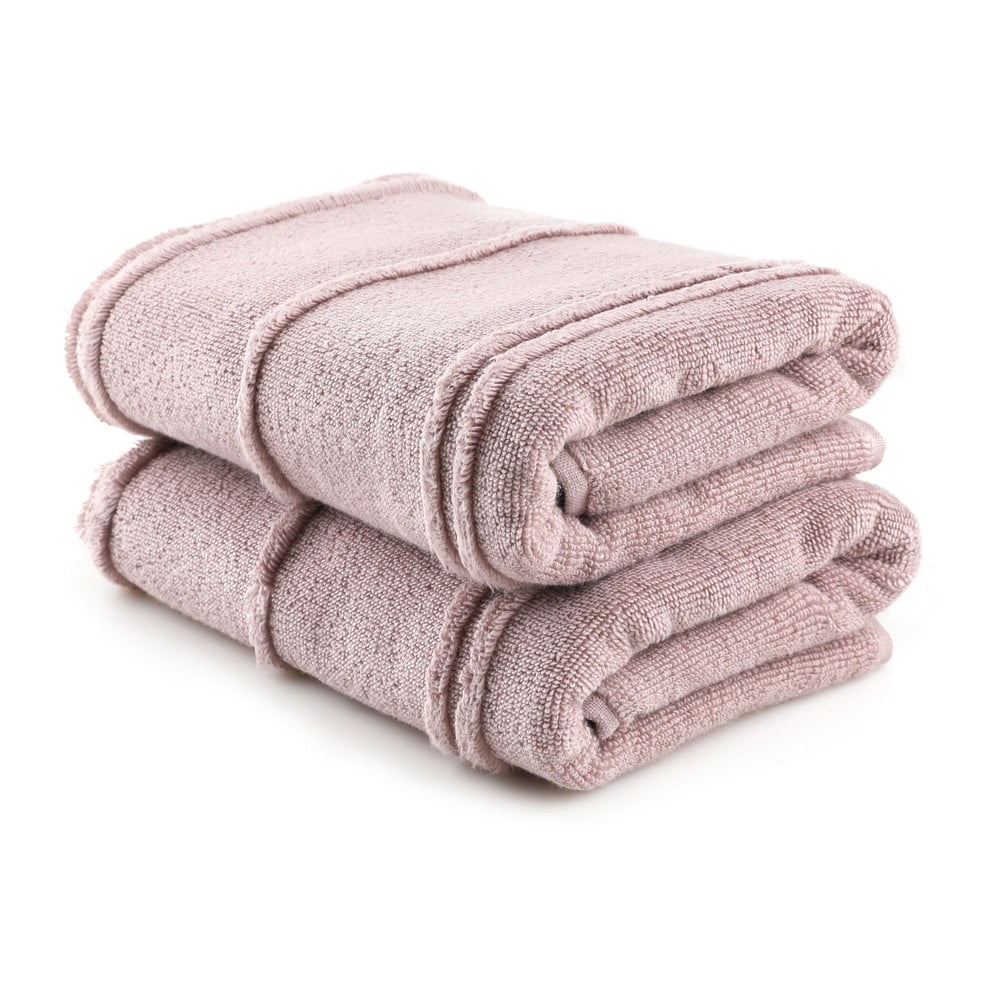 Rózsaszín frottír törölköző szett 2 db-os 50x90 cm Arden – Foutastic