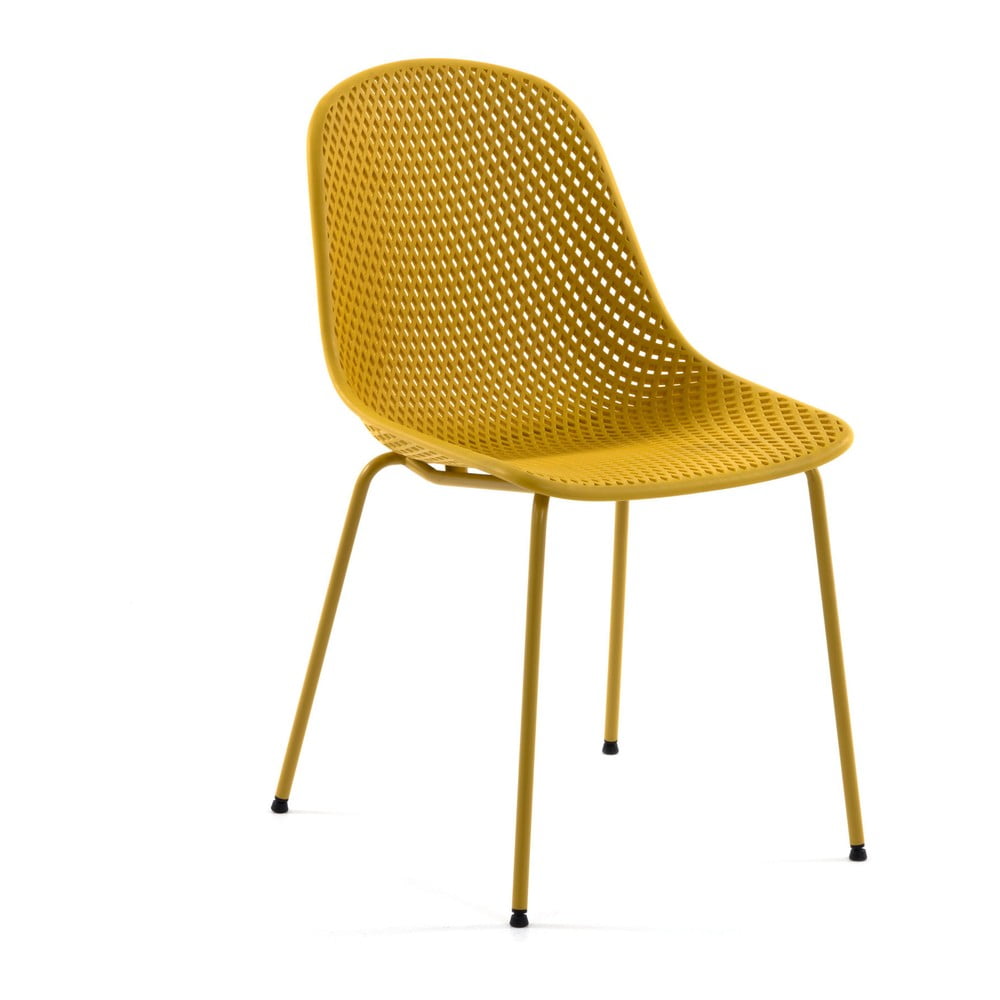 Sárga fém kerti szék Quinby – Kave Home