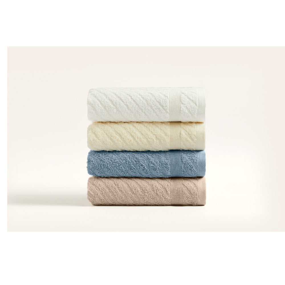 Sárga-kék frottír pamut törölköző szett 4 db-os 50x90 cm – Foutastic