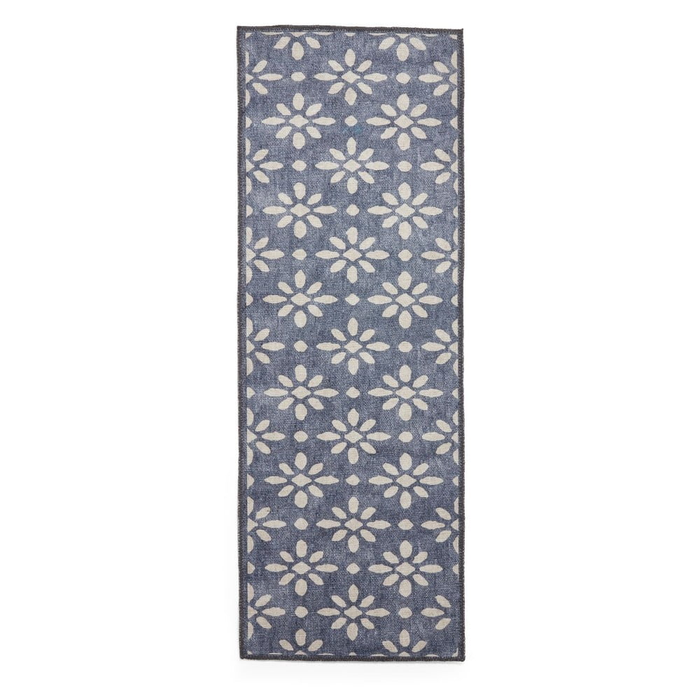 Sötétkék mosható futószőnyeg 76x230 cm Coral Blue – Think Rugs