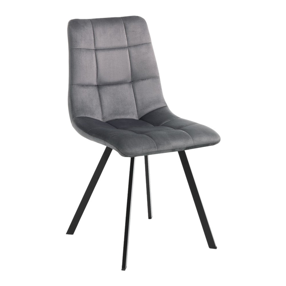 Szürke bársony étkezőszék szett 2 db-os Toffee – Tomasucci