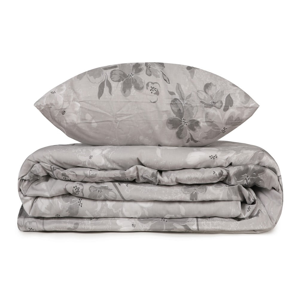 Szürke egyszemélyes renforcé pamut ágyneműhuzat 140x200 cm Elena – Mijolnir