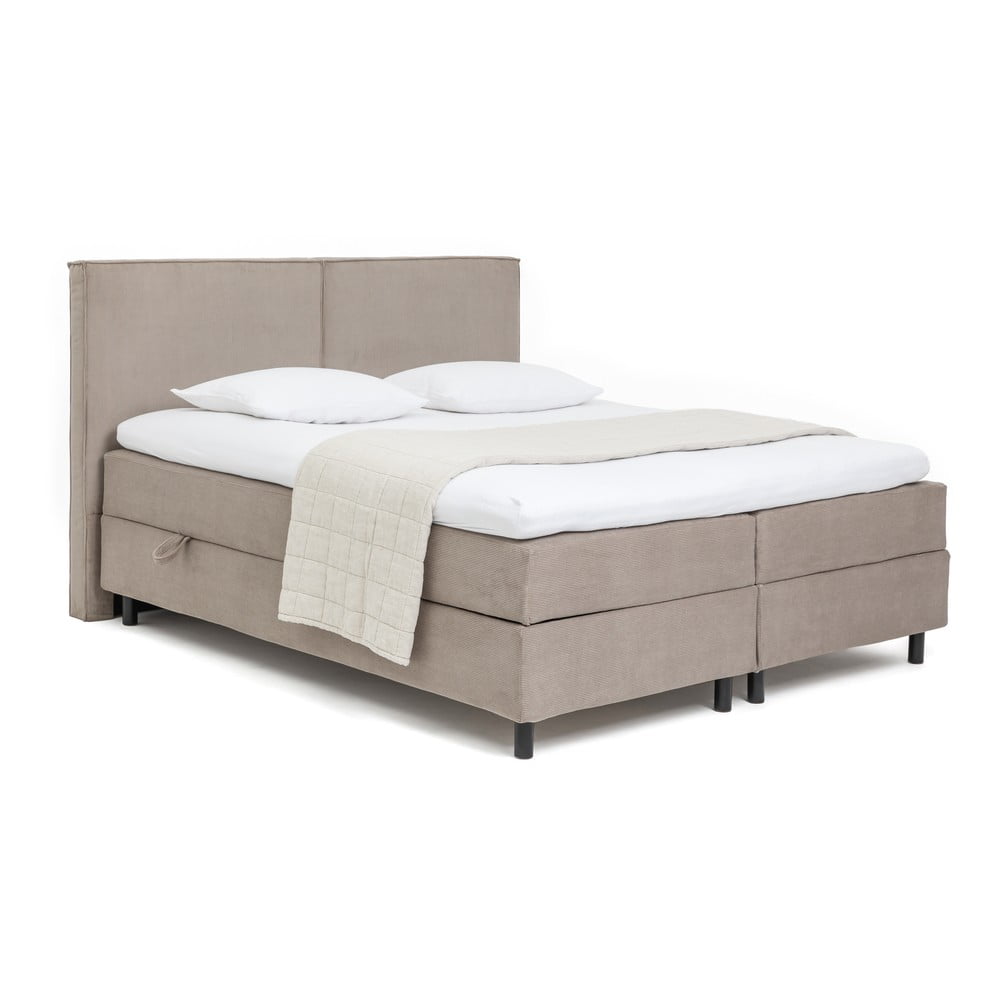 Szürkésbarna ágyneműtartós boxspring ágy 160x200 cm Elva Bold – Bonami Selection