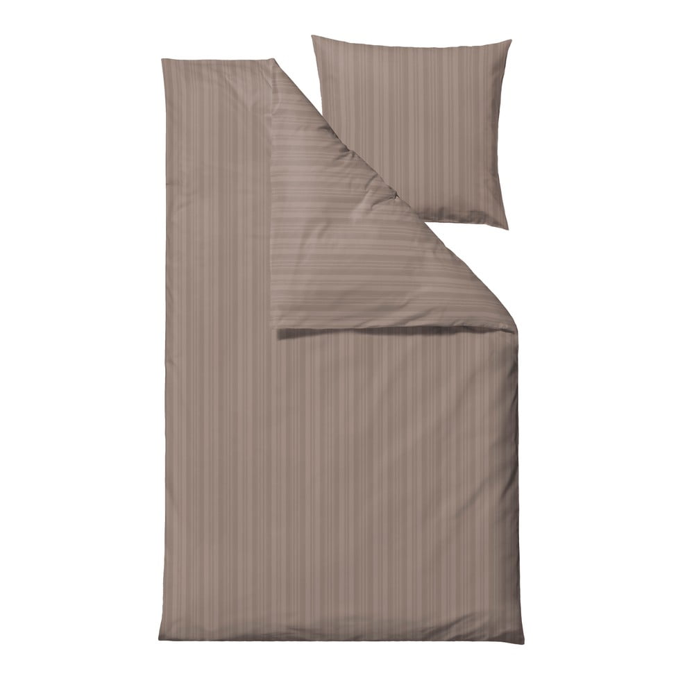 Szürkésbarna egyszemélyes damaszt ágyneműhuzat 140x200 cm Noble – Södahl