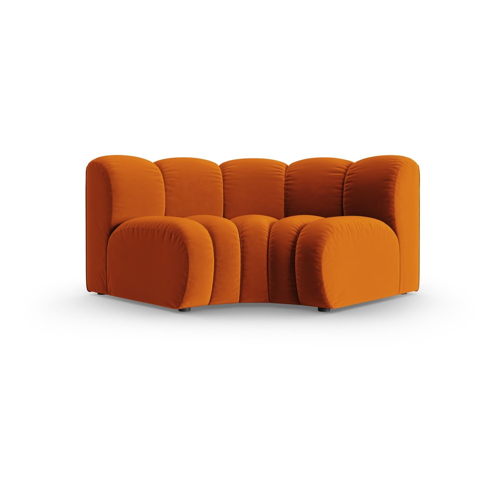 Téglavörös bársony kanapé modul (variálható sarok) Lupine – Micadoni