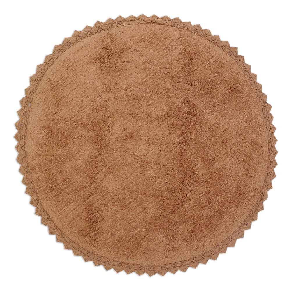 Téglavörös mosható kézi szövésű pamut kerek szőnyeg ø 110 cm Perla Toffee – Nattiot