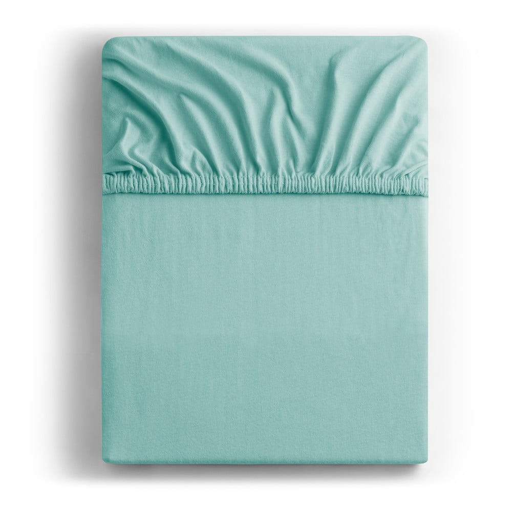 Türkiz gumis jersey lepedő 120x200 cm Amber – Restilo