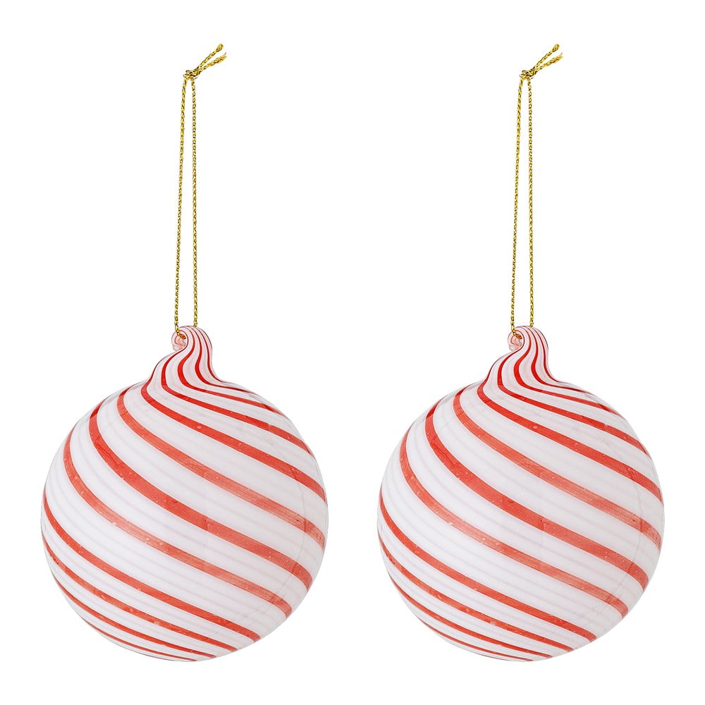 Üveg karácsonyfadísz készlet 2 db-os ø 8 cm Zwirl – Bloomingville