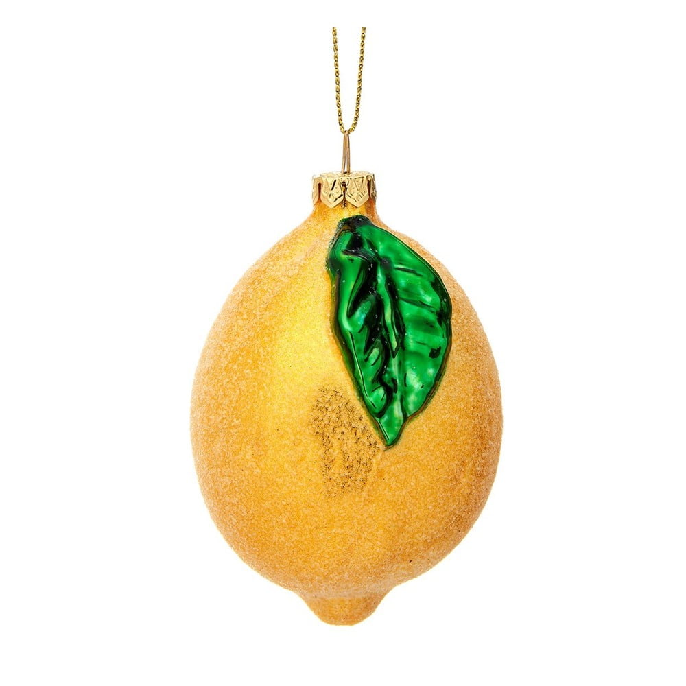Üveg kézzel készített karácsonyfadísz ø 6 cm Shimmering Lemon – Sass & Belle