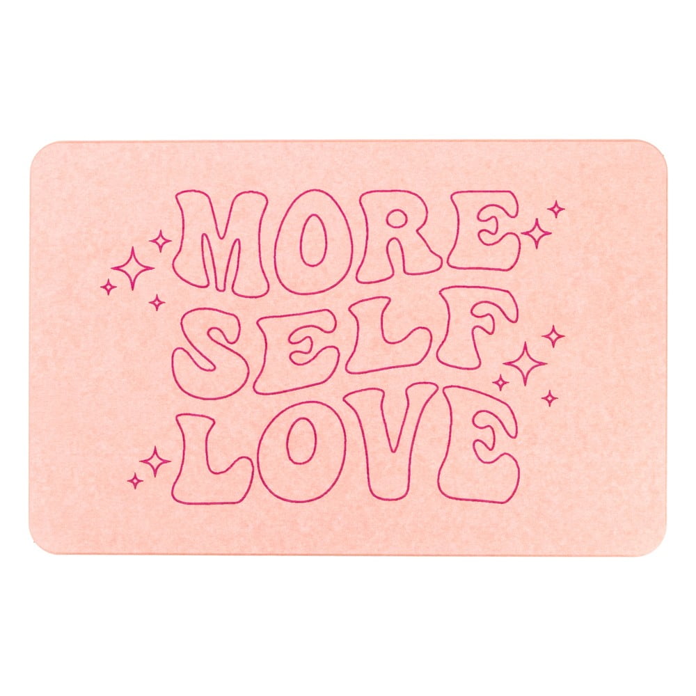 Világos rózsaszín kovaföld fürdőszobai kilépő 39x60 cm More Self Love – Artsy Doormats