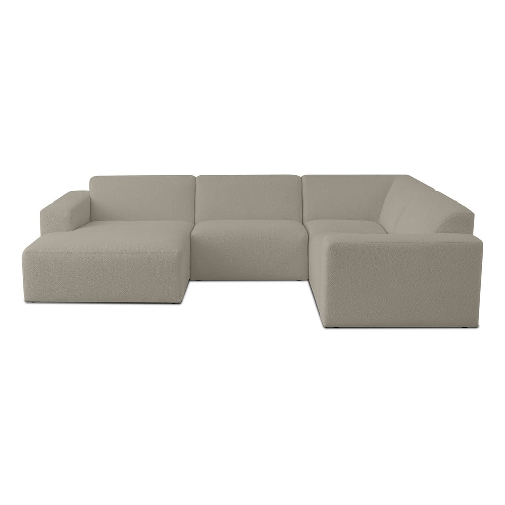 Világosbarna buklé sarokkanapé (U alakú) Roxy – Scandic