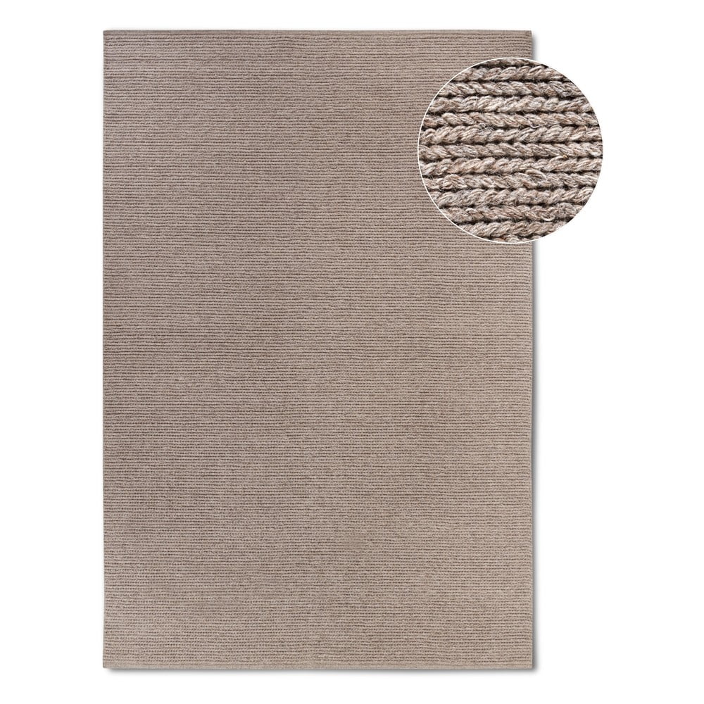 Világosbarna kézi szövésű gyapjú szőnyeg 80x150 cm Francois – Villeroy&Boch