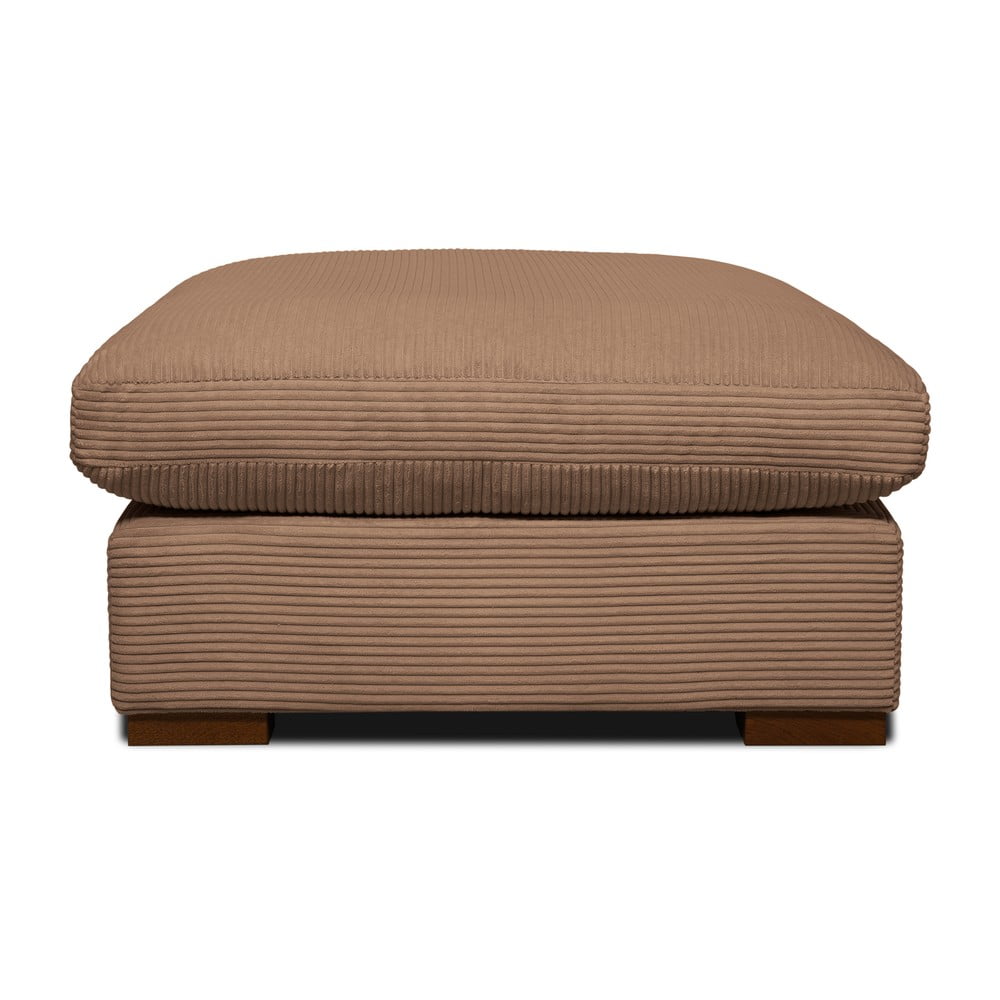 Világosbarna kordbársony puff Comfy – Scandic
