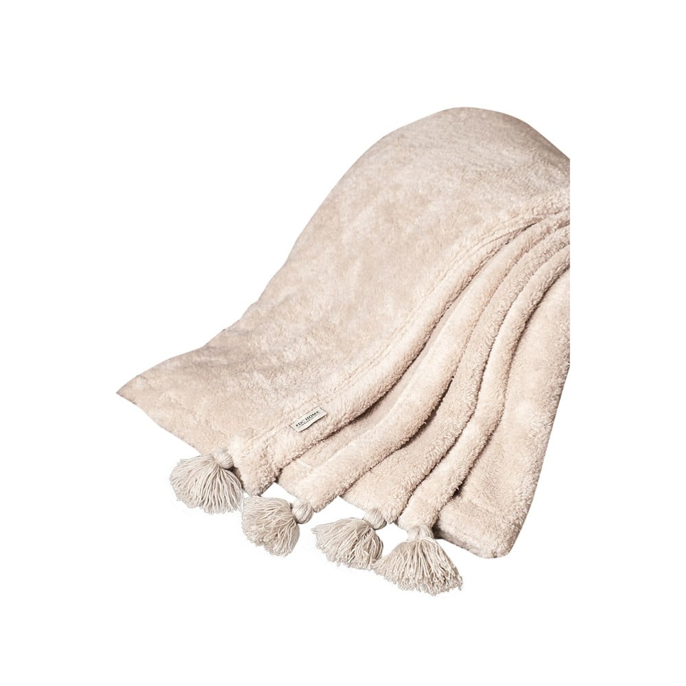 Világosbarna mikroplüss ágytakaró 200x220 cm Puffy – Mijolnir