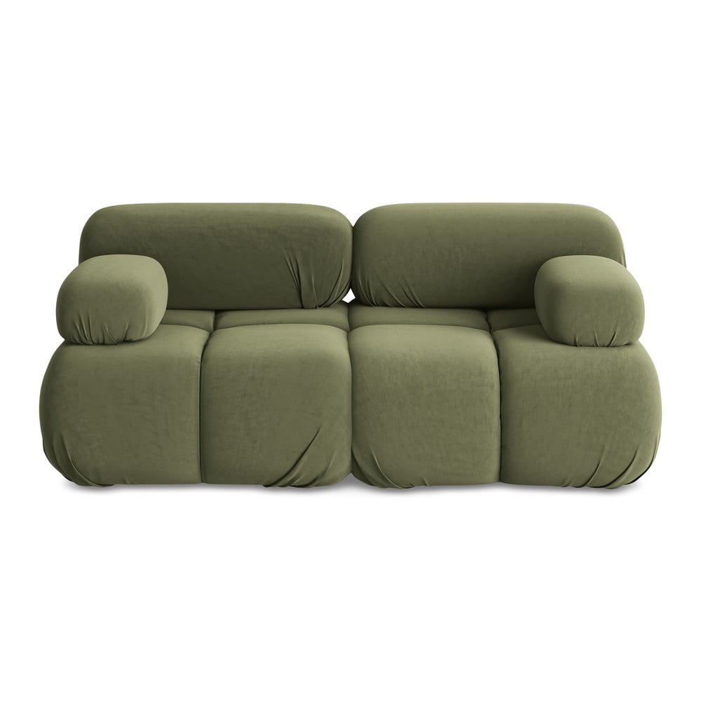 Világoszöld bársony moduláris kanapé 190 cm Lokua – Makamii