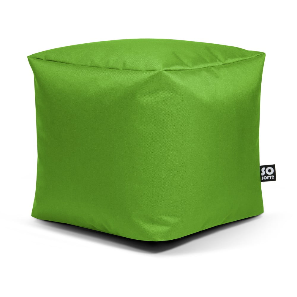 Zöld gyerek babzsákfotel Cube M – So Soft?